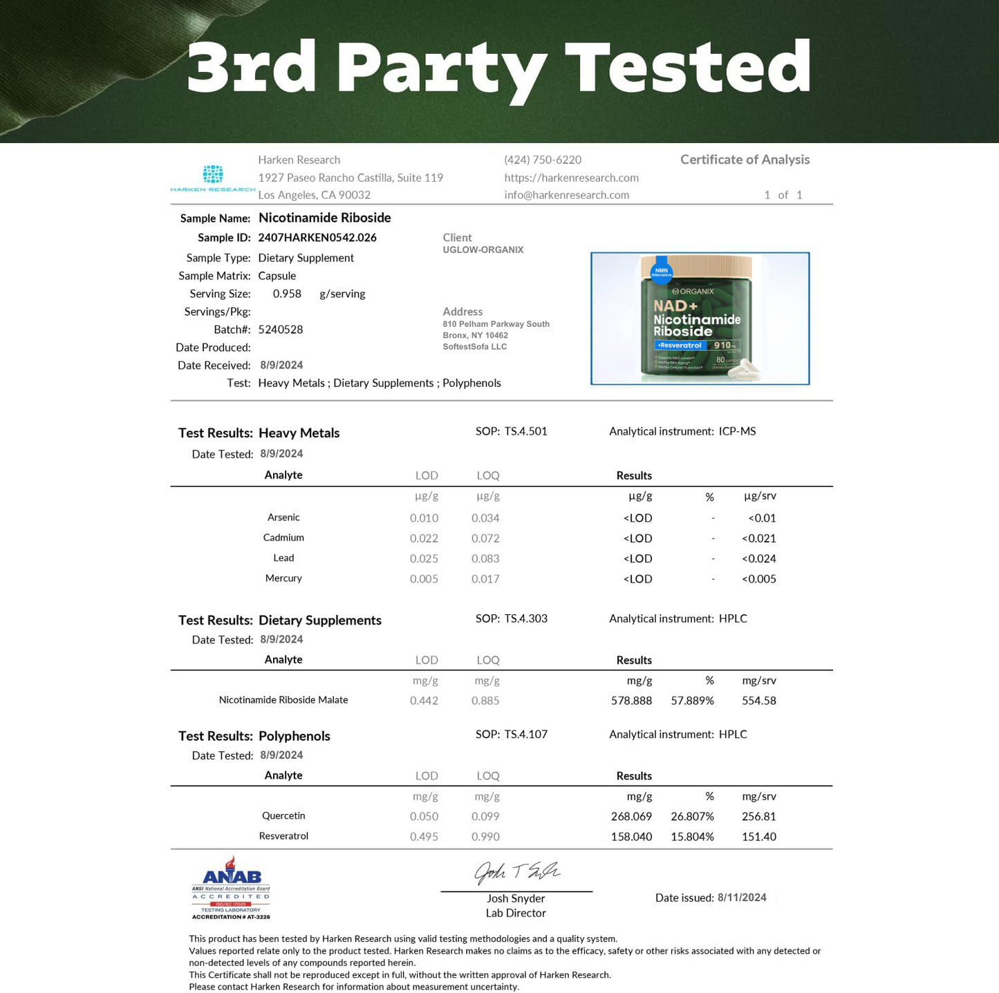 Organix™ - Apoyo al envejecimiento con NAD NR900