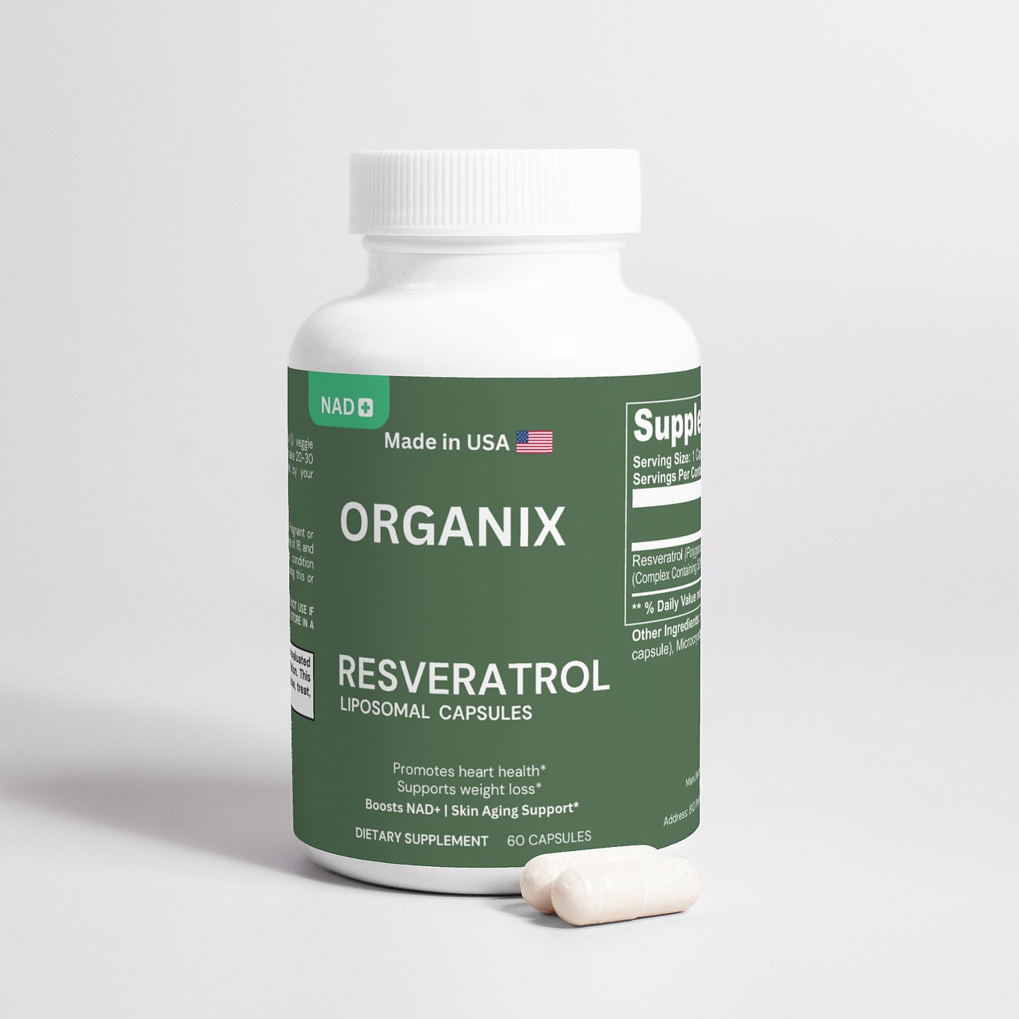 Organix™- NAD Resveratrol 50% 600mg