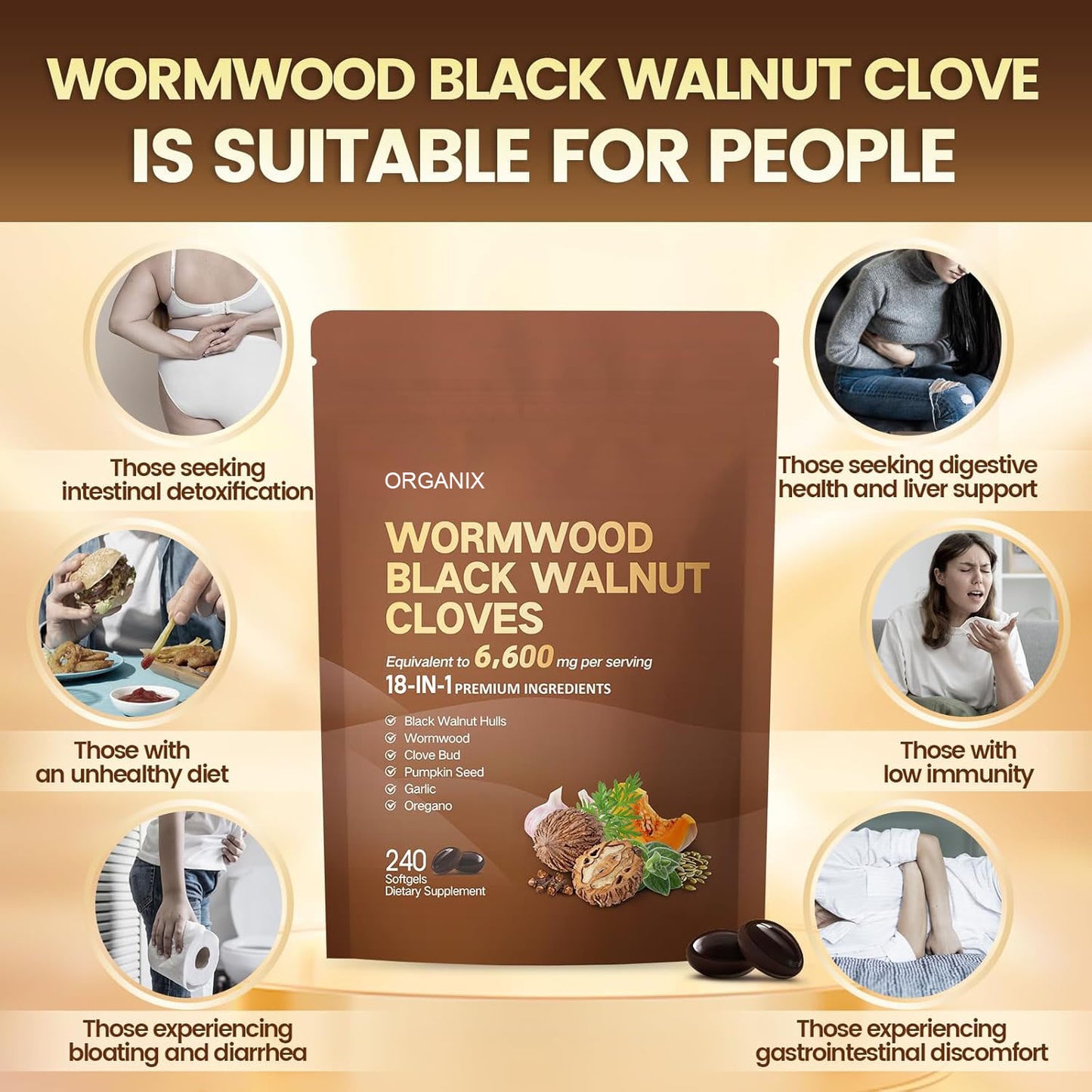 Buy 1 Get 1 Free - Organix™ - Wormwood Black Walnut Cloves Capsules