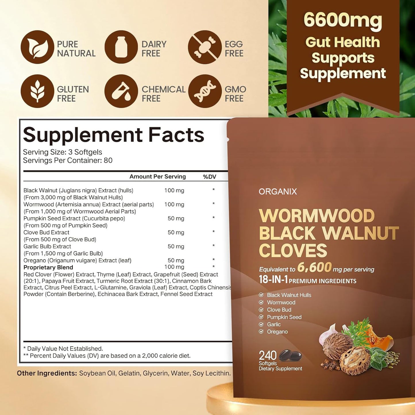 Buy 1 Get 1 Free - Organix™ - Wormwood Black Walnut Cloves Capsules
