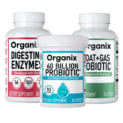 Organix™ - Advanced Gut Health Support with 60 Billion Probiotic + Digestive Enzymes